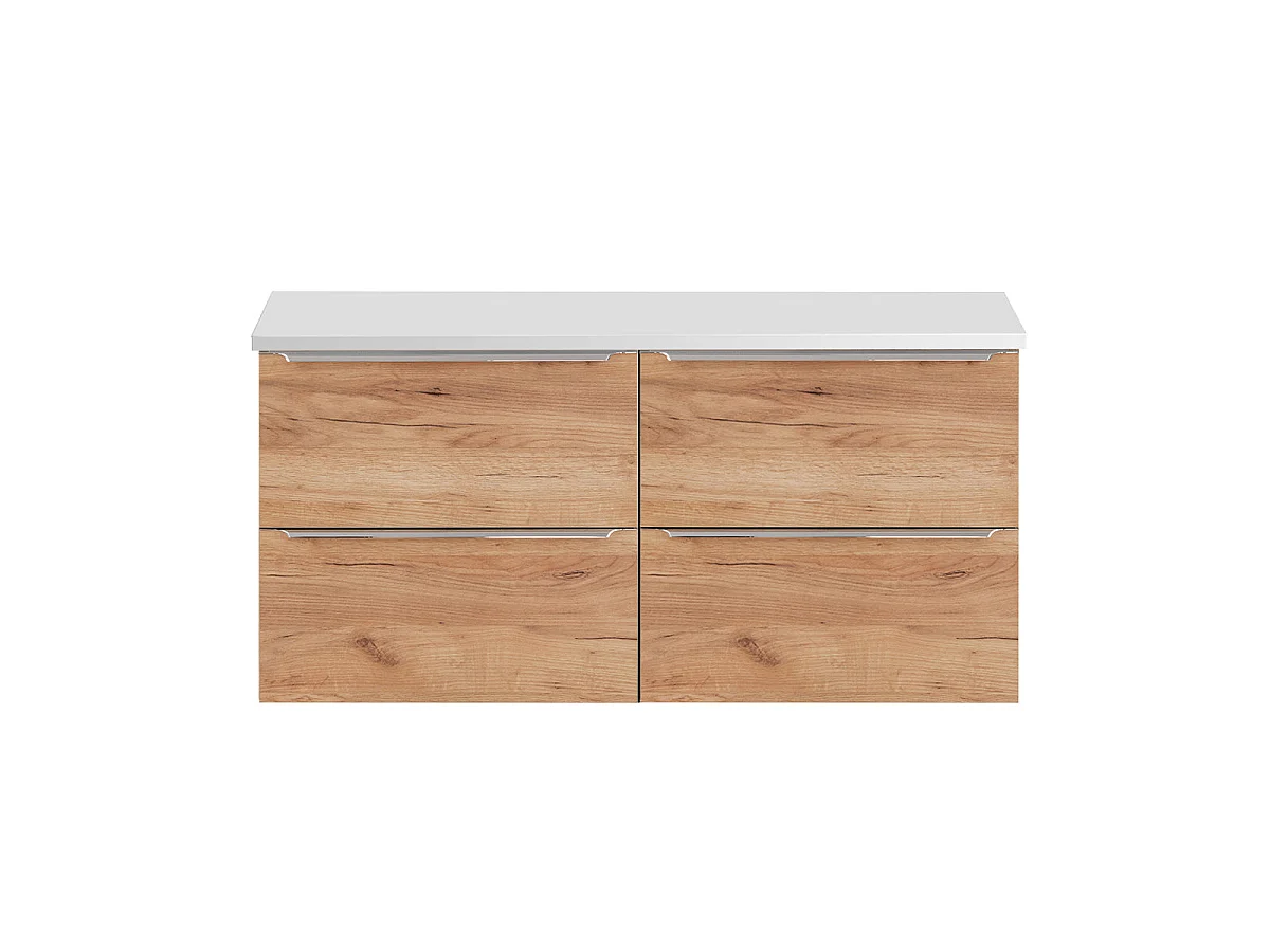 Meuble sous-vasque 120cm plan de toilette April Bois et Blanc