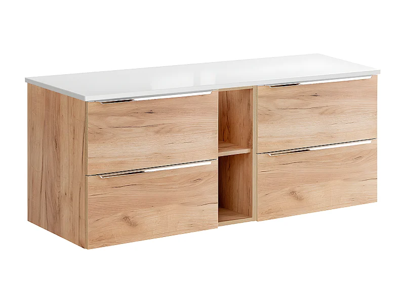 Onderkast 140cm 2 nissen April Hout en Wit