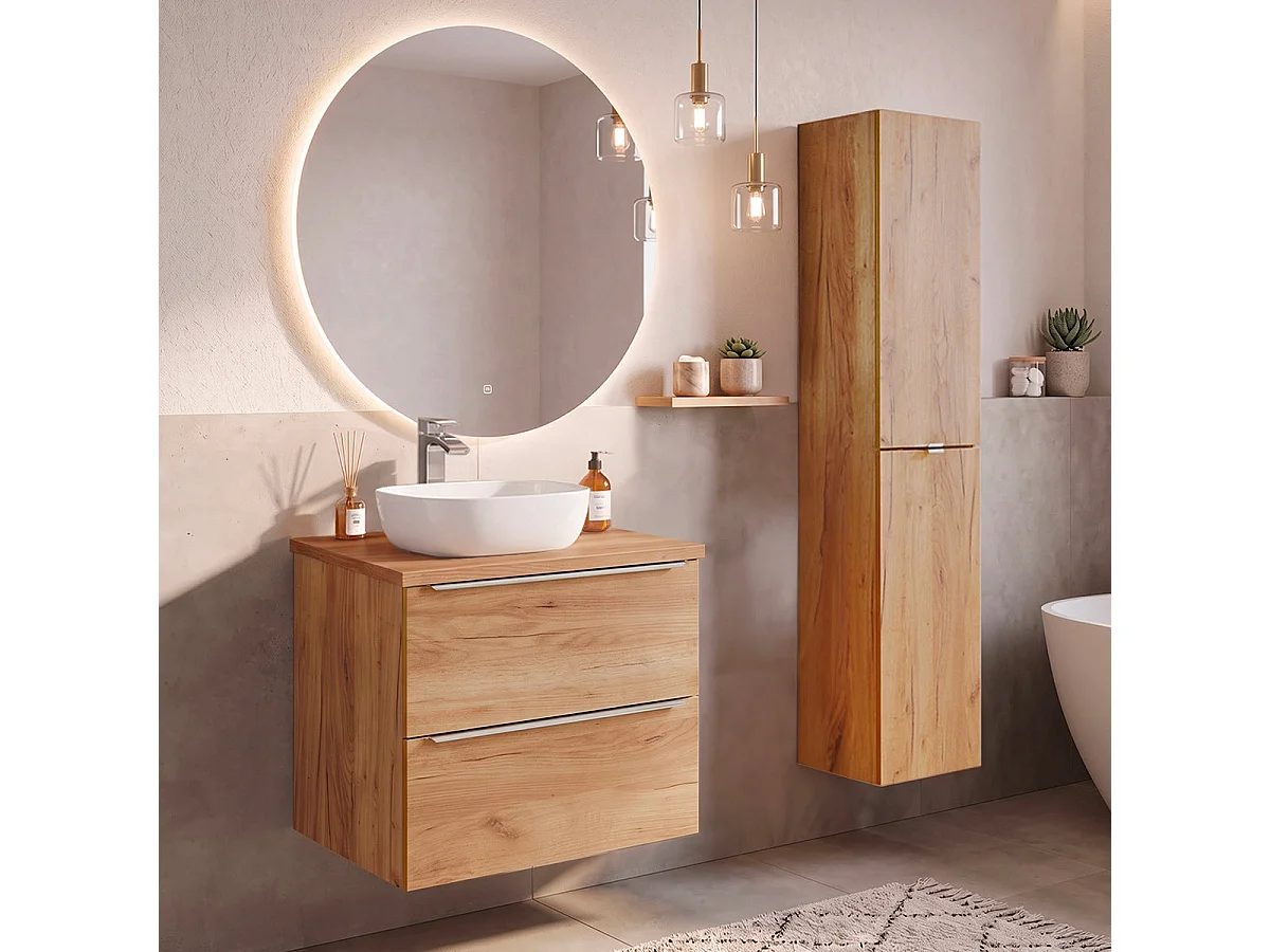 Meuble sous-vasque 60cm plan de toilette April Bois