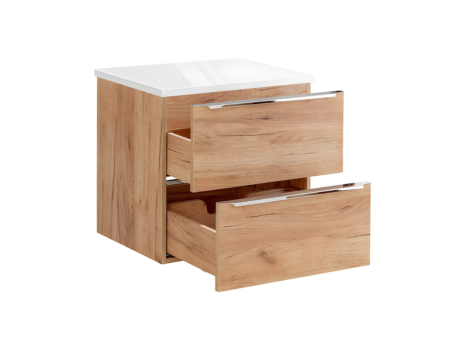 Meuble sous-vasque 60cm plan de toilette April Bois et Blanc