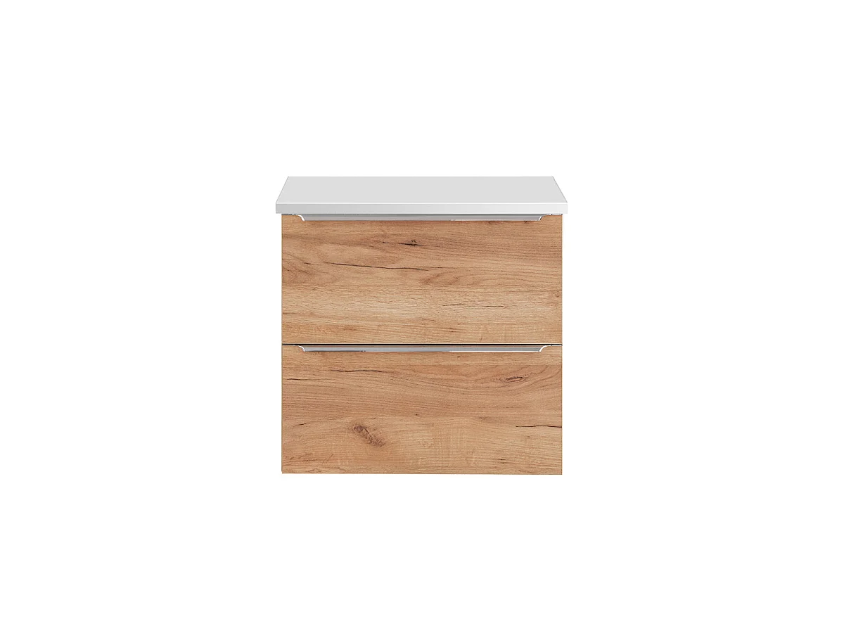 Meuble sous-vasque 60cm plan de toilette April Bois et Blanc