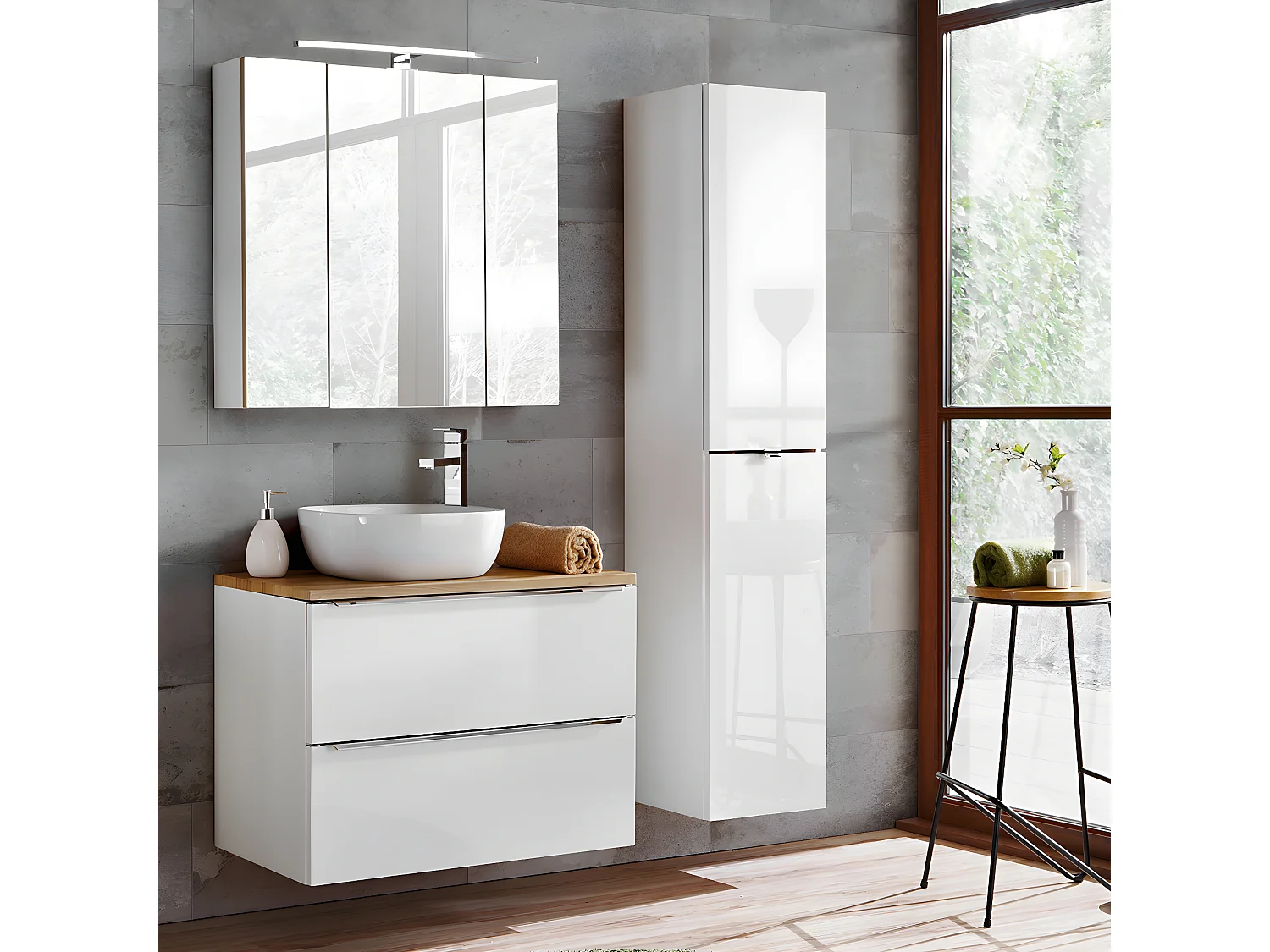 Mueble bajo lavabo 80cm April Blanco