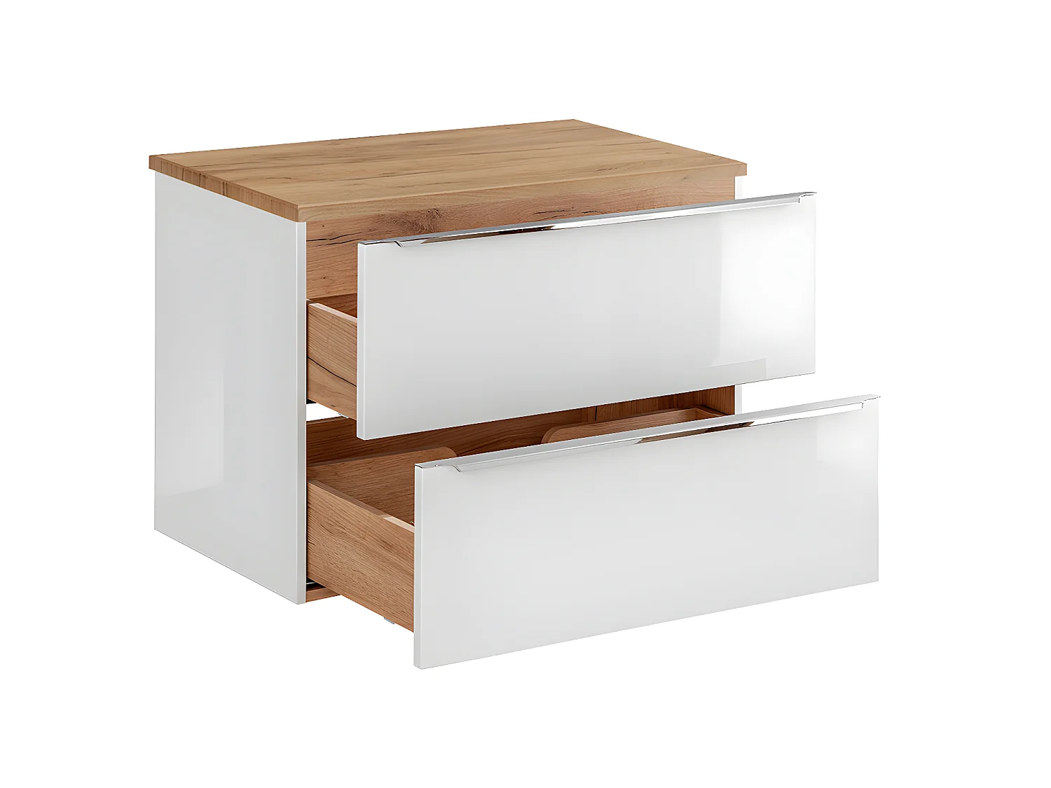 Meuble sous-vasque 80cm plan de toilette April Blanc et Bois