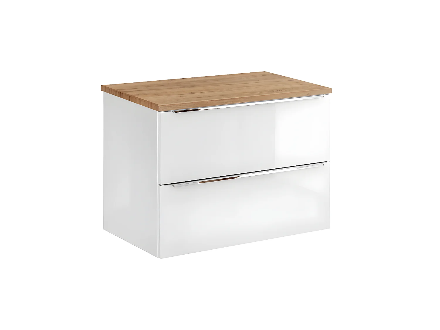 Meuble sous-vasque 80cm plan de toilette April Blanc et Bois