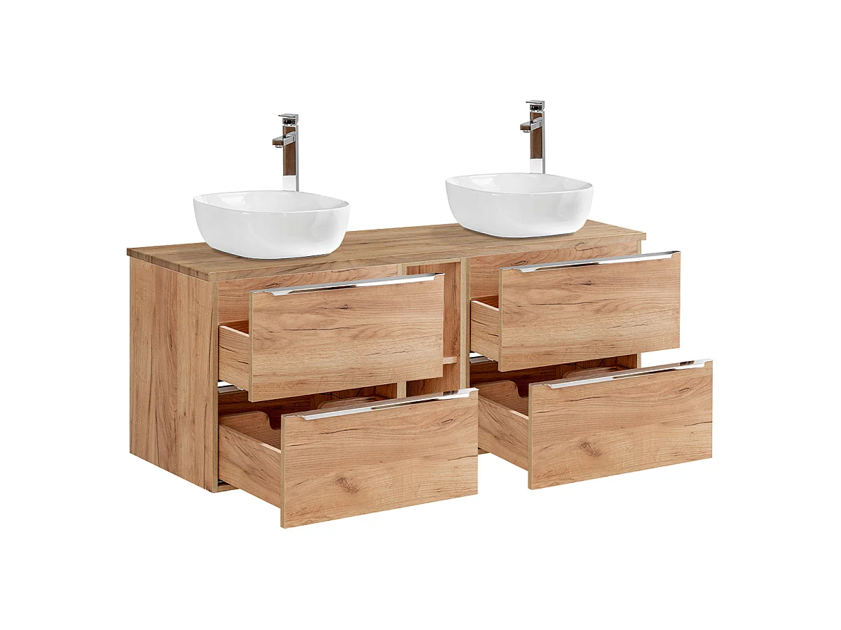 Dubbel tvättställsskåp 140cm 2 nischer April Wood