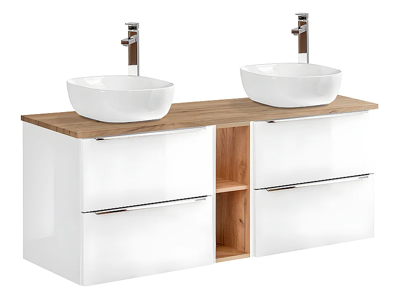 Mobile bagno doppio lavabo April bianco 140cm