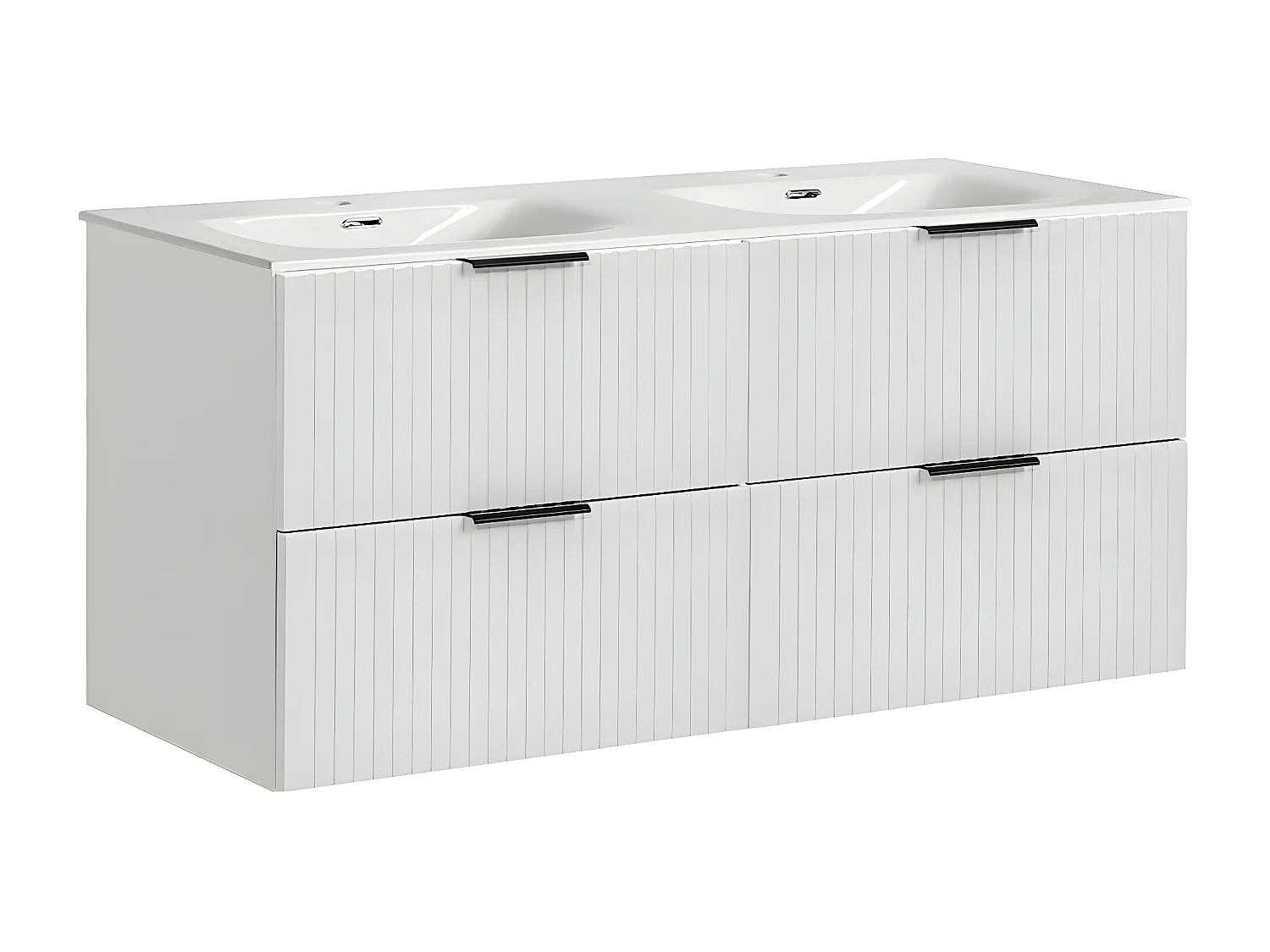 Meuble double vasque encastrée 120cm Adriel Blanc
