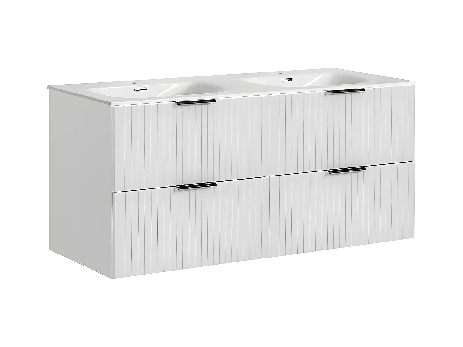 Meuble double vasque encastrée 120cm Adriel Blanc