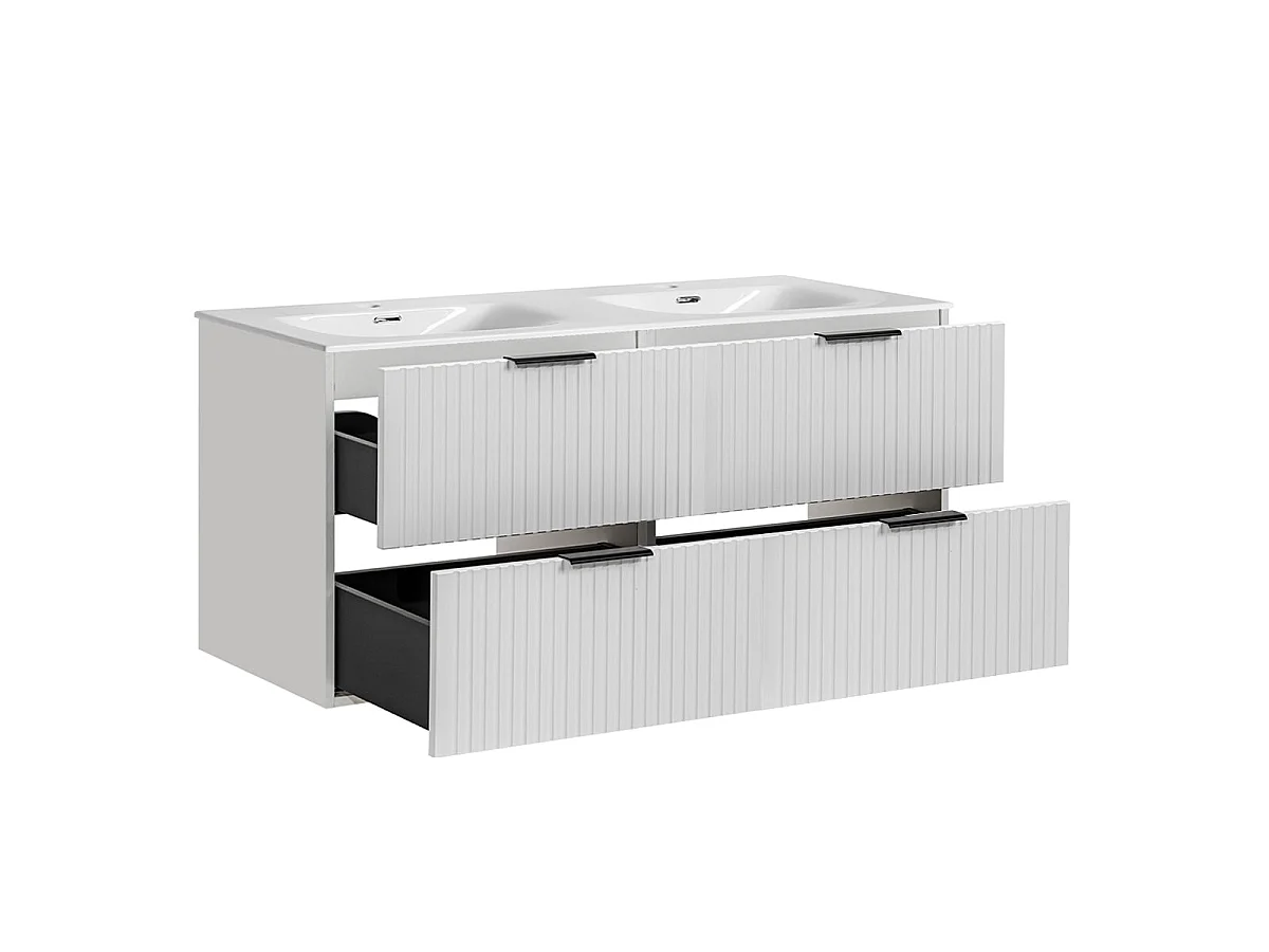 Double washbasin unit 120cm Adriel White