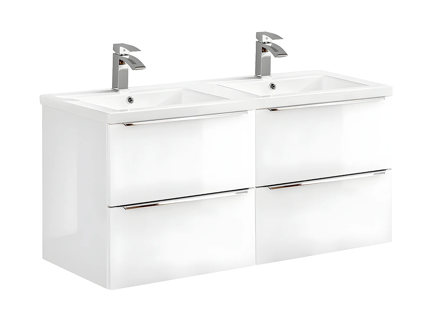 Meuble double vasque encastrée 120cm April Blanc