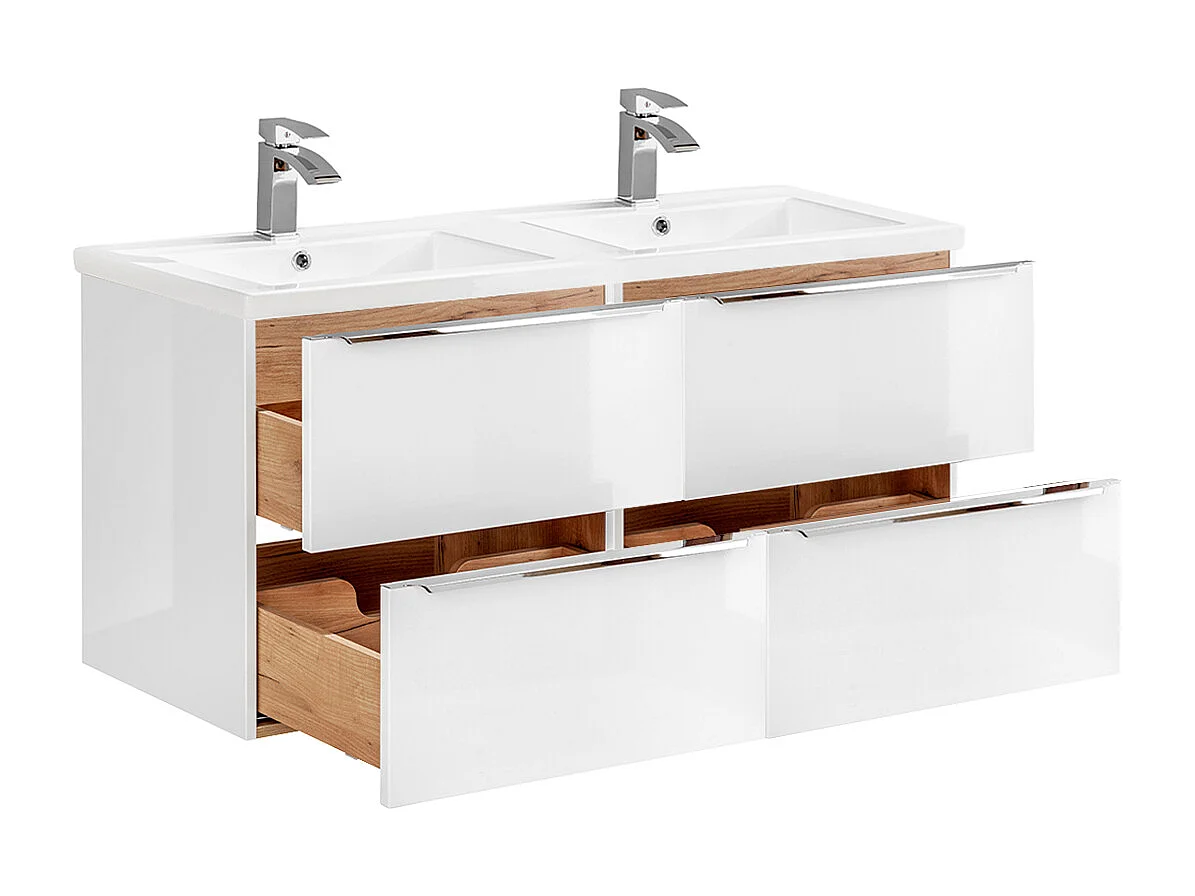 Meuble double vasque encastrée 120cm April Blanc