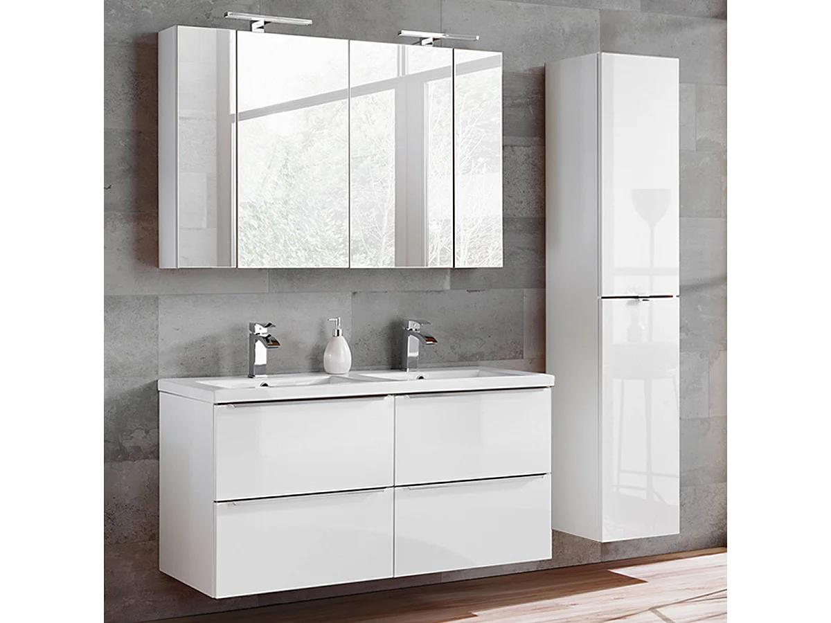 Dobbelt håndvask 120 cm April White