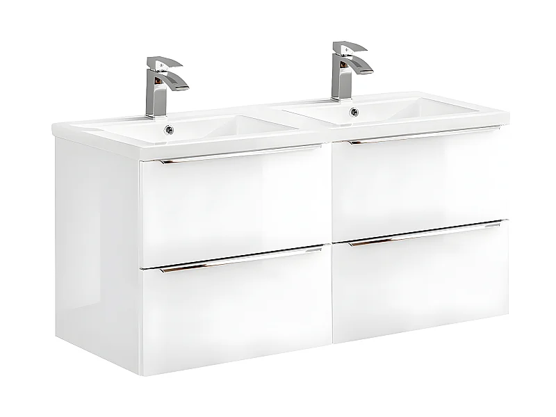 Mobile bagno doppio lavabo April bianco 120cm