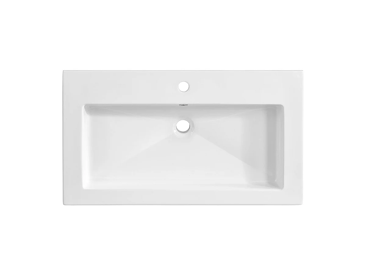 Ensemble meuble simple vasque encastrée 80cm et colonne April Bois