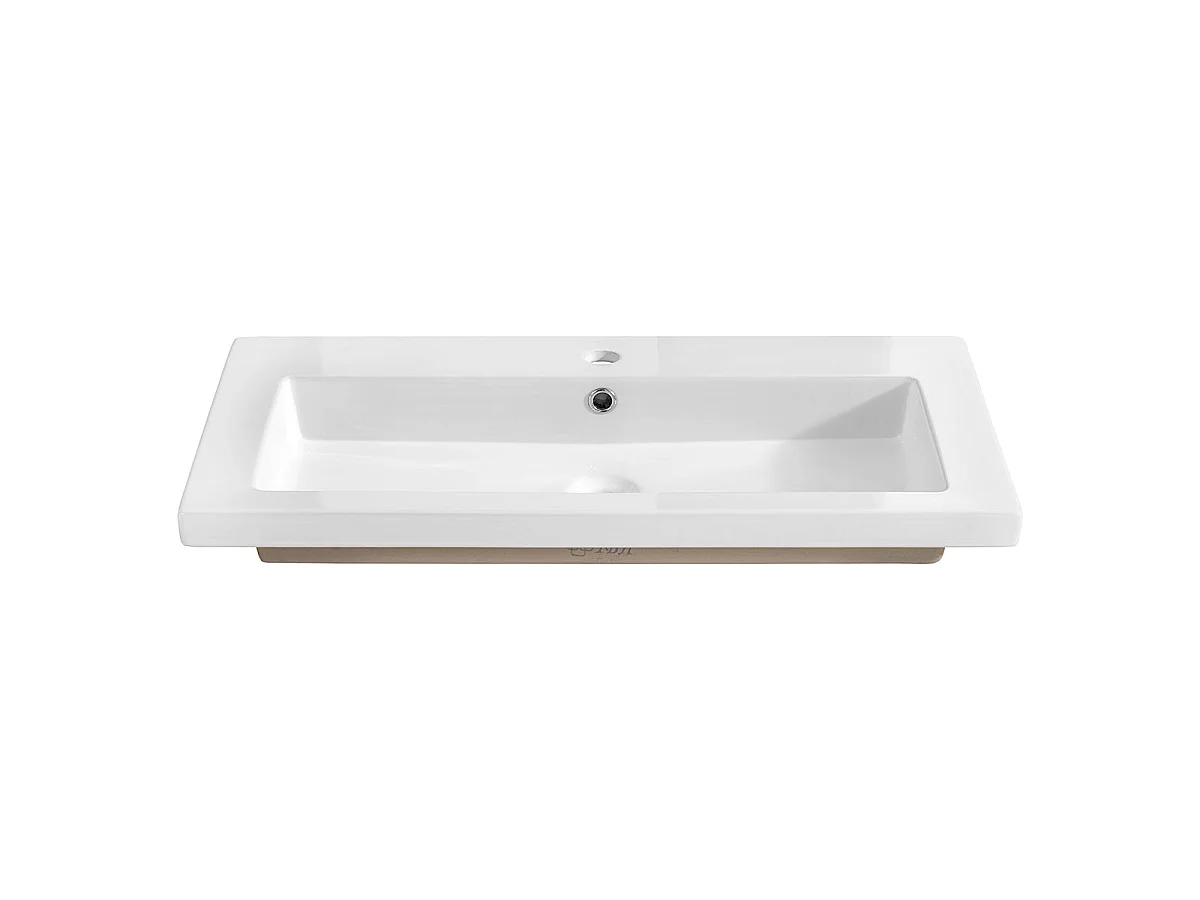 Ensemble meuble simple vasque encastrée 80cm et colonne April Bois