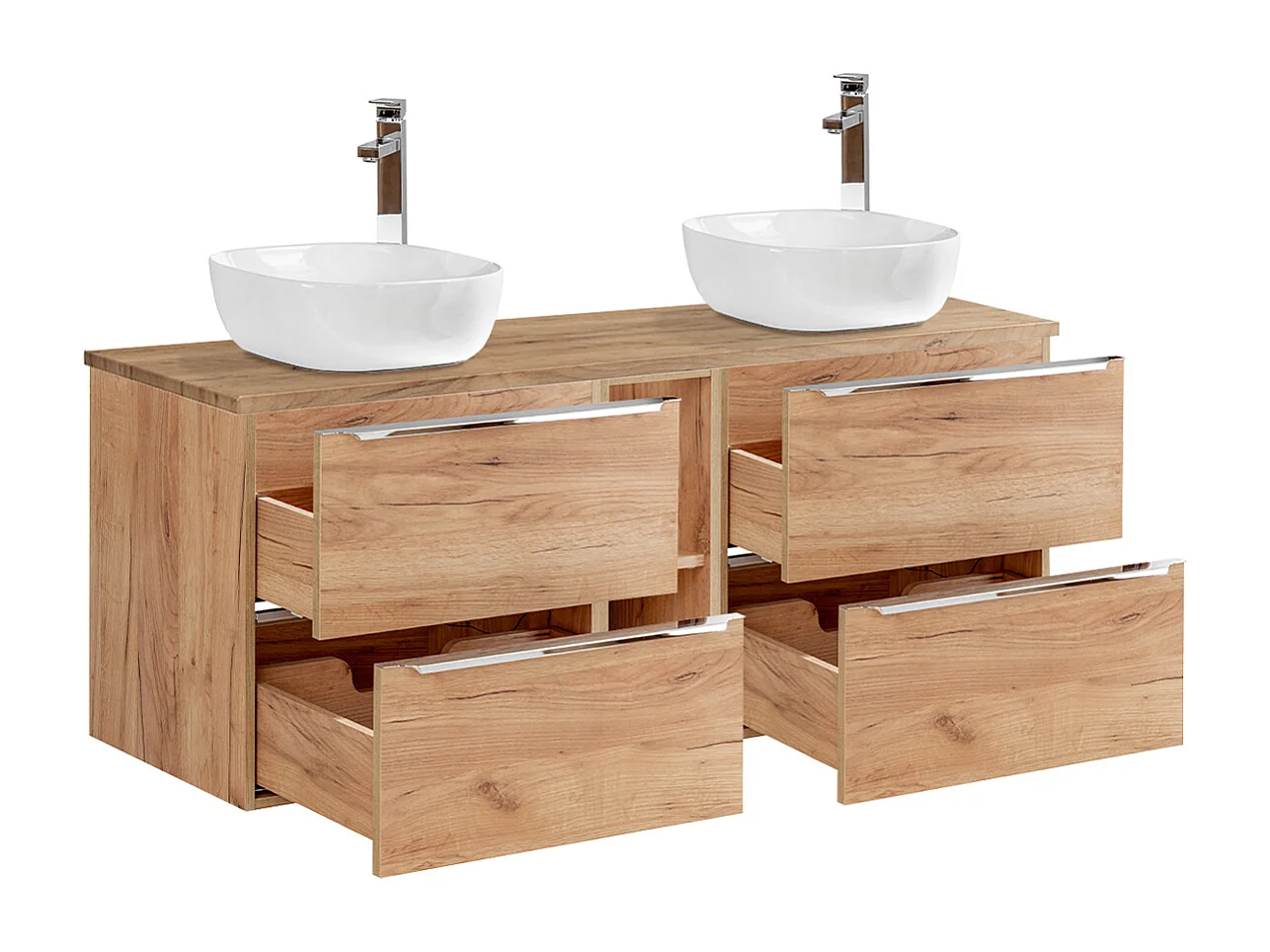 Set di mobili da bagno doppio lavabo April marrone 140cm