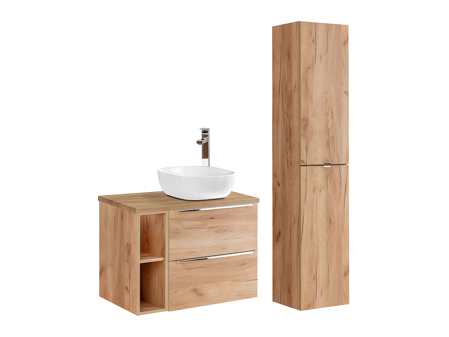 Set di mobili da bagno con lavabo April marrone 80cm