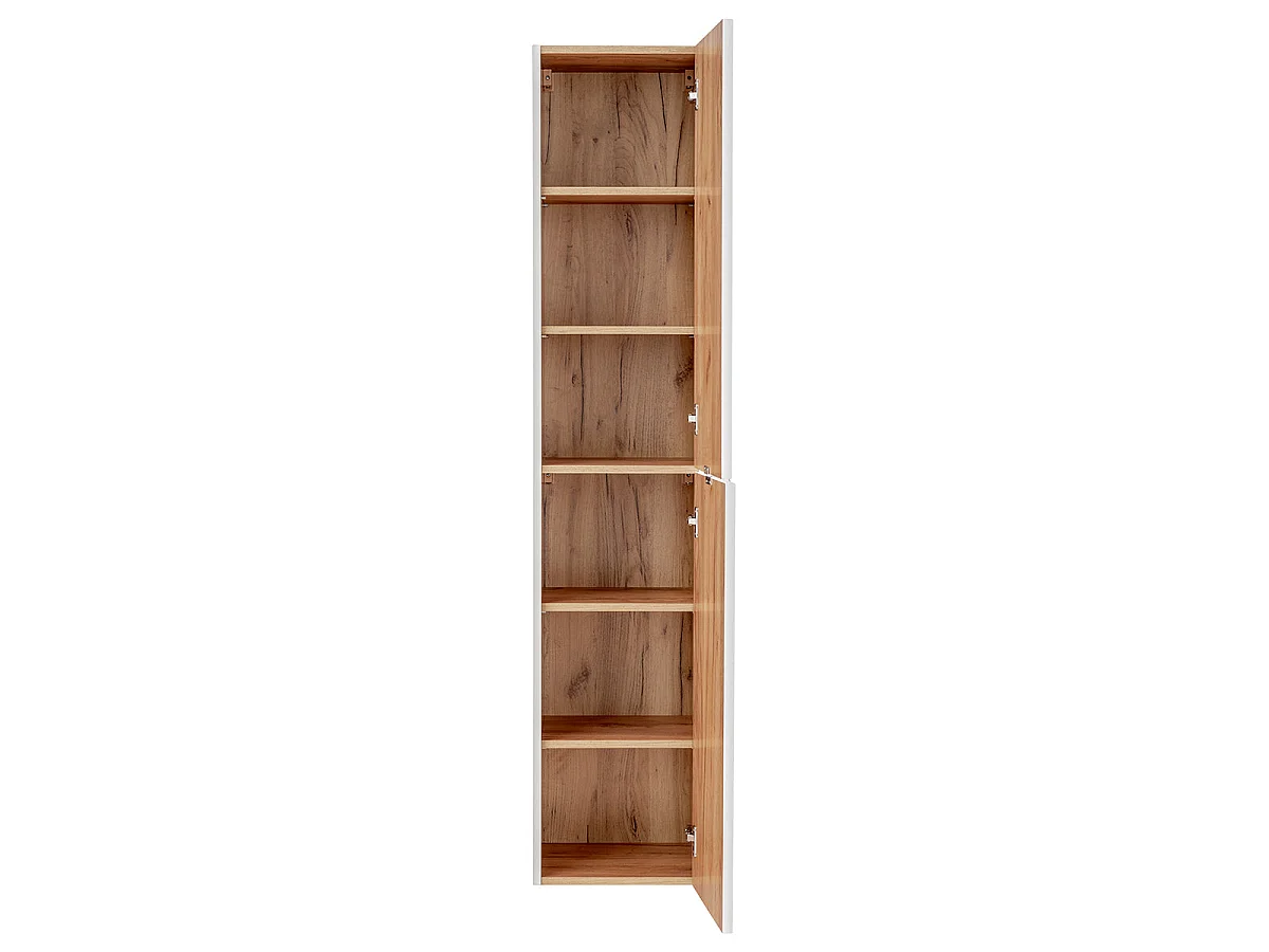 Ensemble meuble double vasque 120cm et colonne April Blanc et Bois