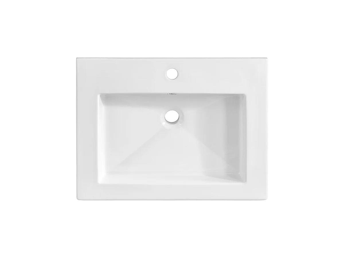 Ensemble meuble simple vasque encastrée 60cm et colonne April Blanc