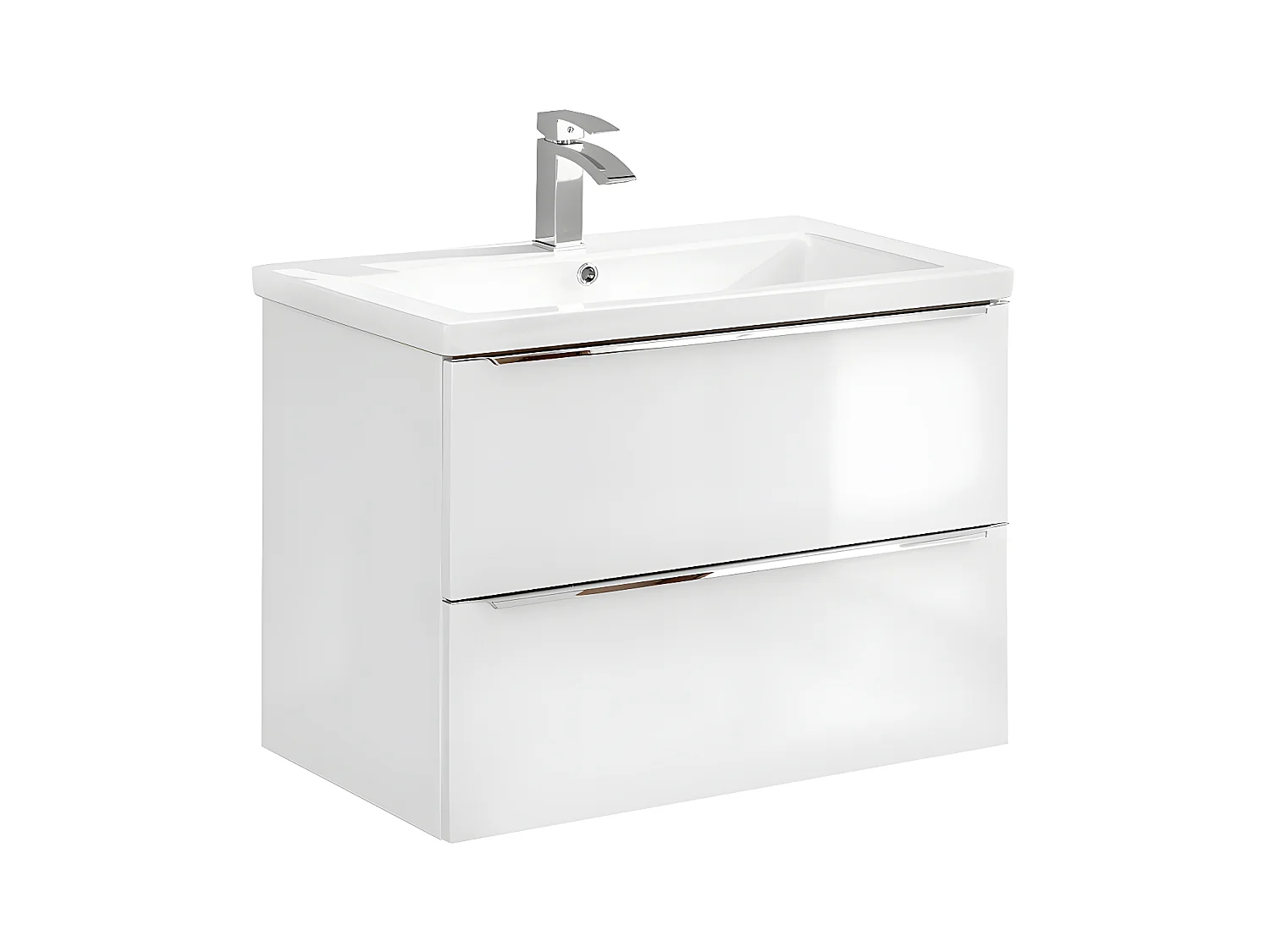 Conjunto mueble lavabo individual encastrable 80cm y columna April Blanco