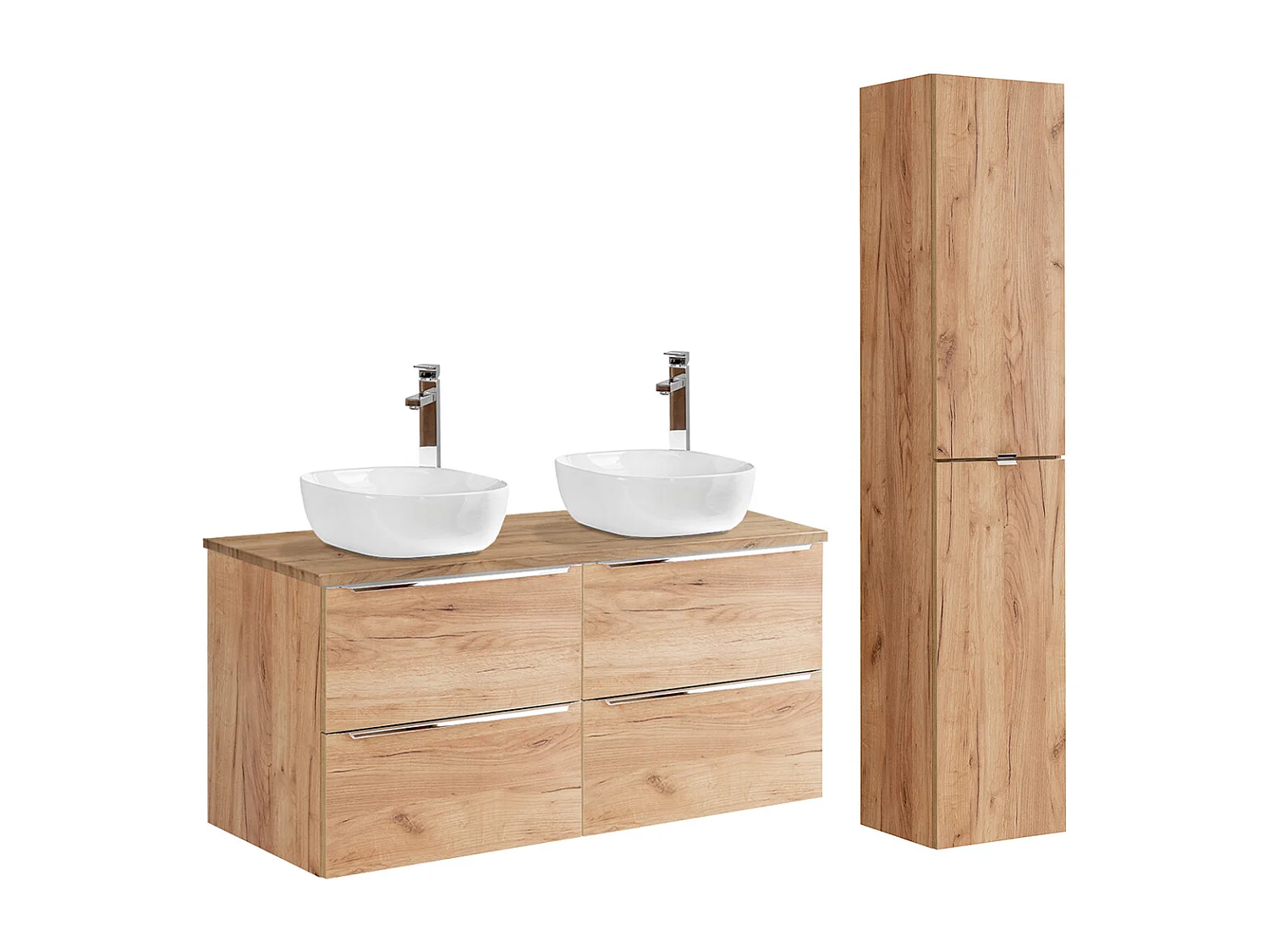Set di mobili da bagno doppio lavabo April marrone 120cm
