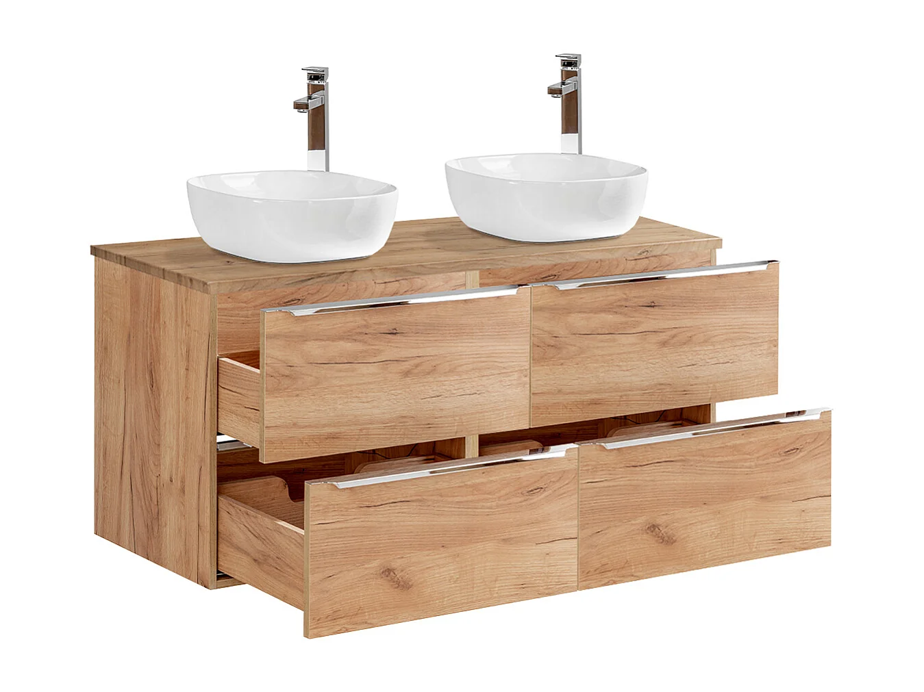 Set di mobili da bagno doppio lavabo April marrone 120cm