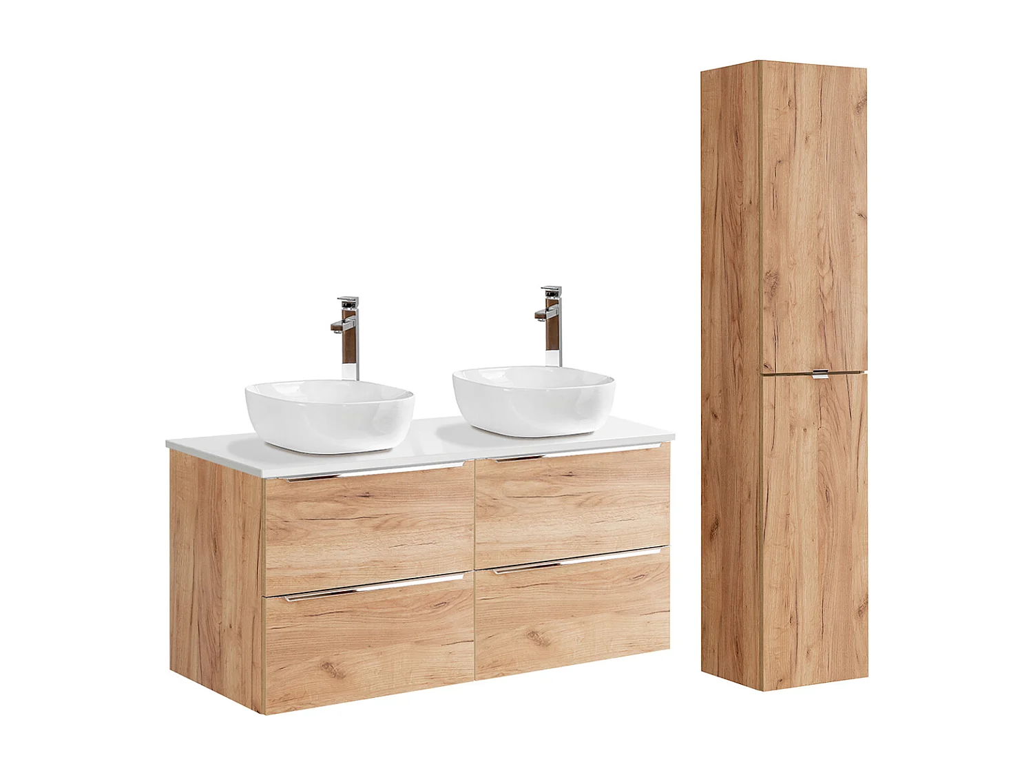 Set di mobili da bagno doppio lavabo April marrone 120cm