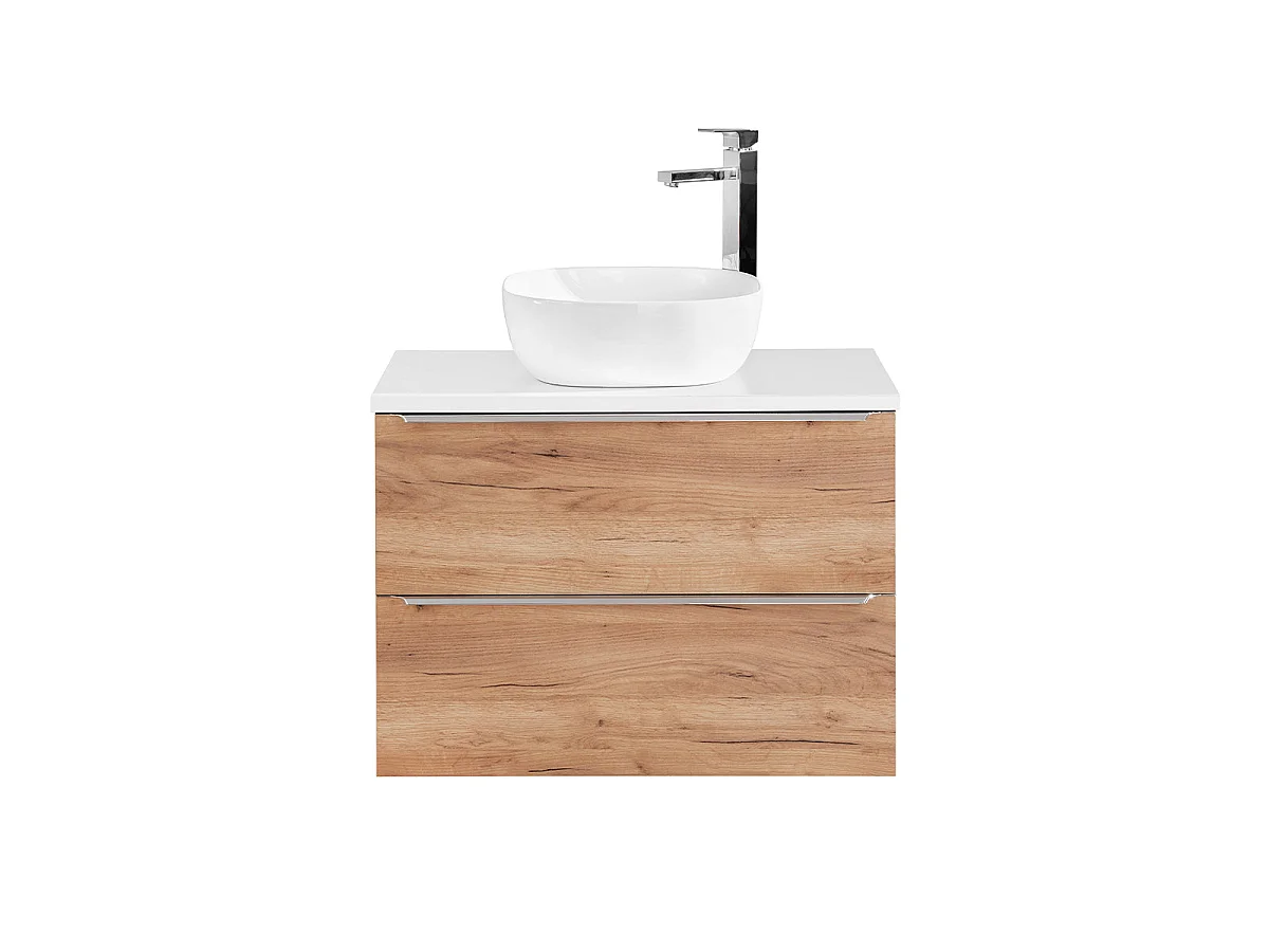 Mueble lavabo individual 80cm April Madera y Blanco