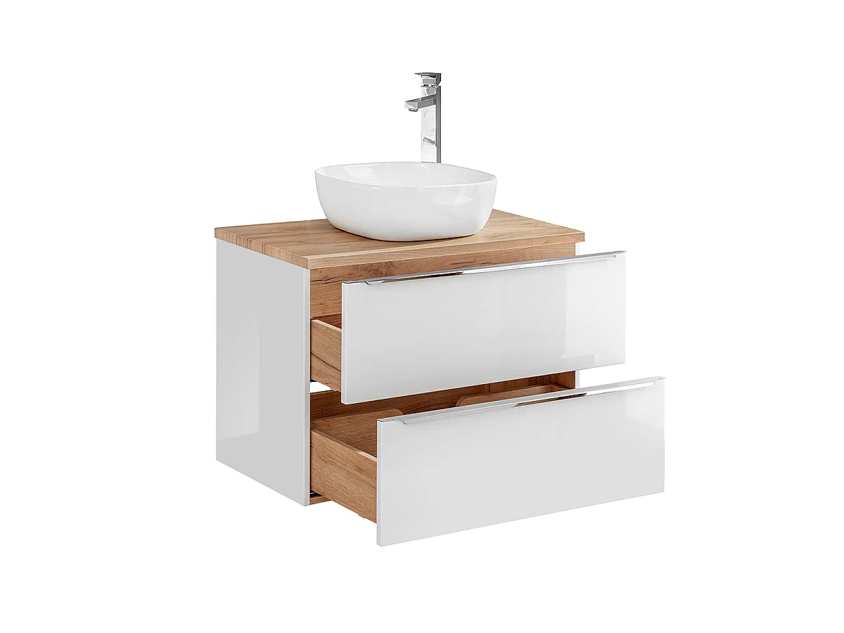 Mueble lavabo individual 80cm April Blanco y Madera