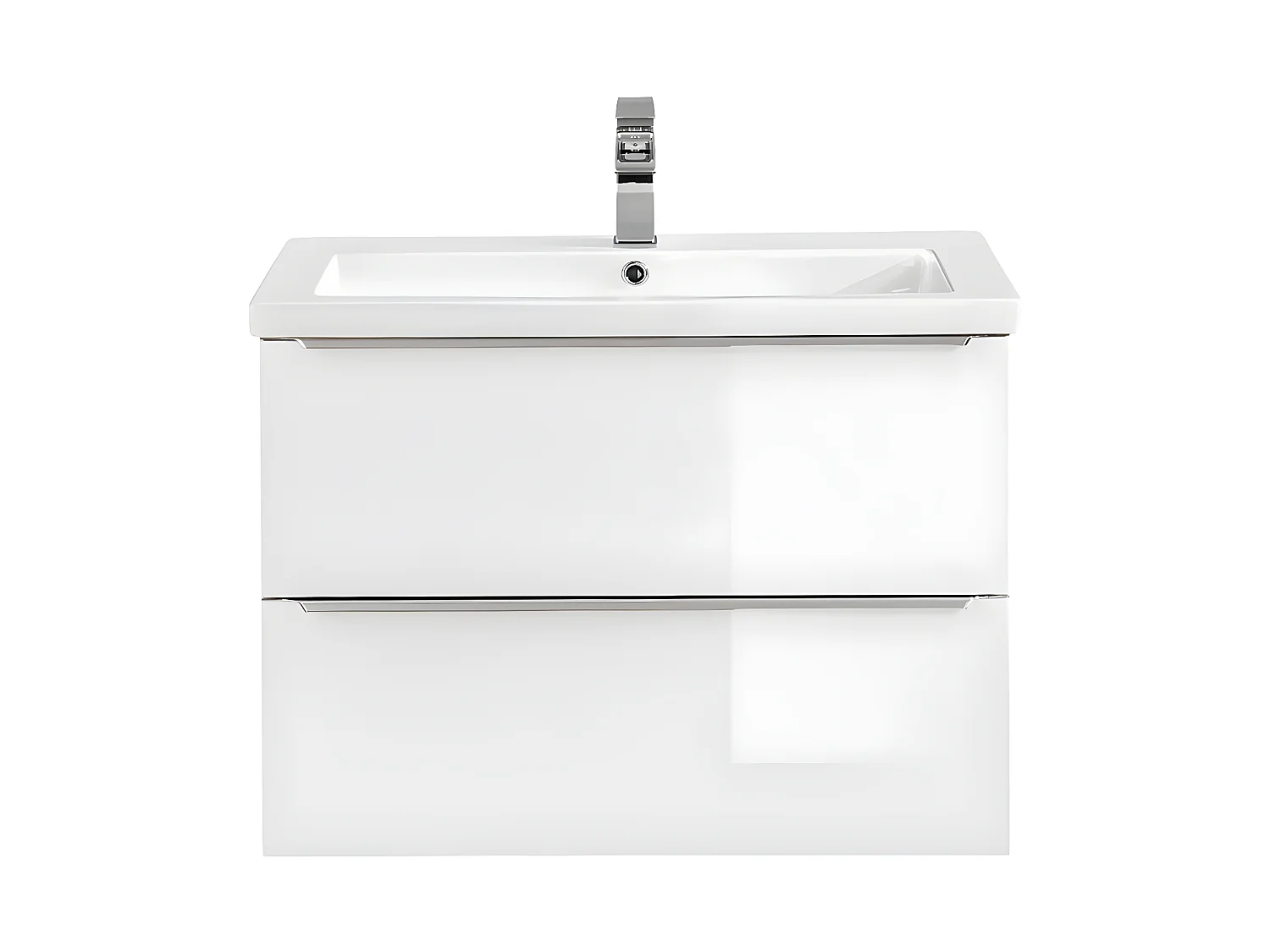 Meuble simple vasque encastrée 80cm April Blanc