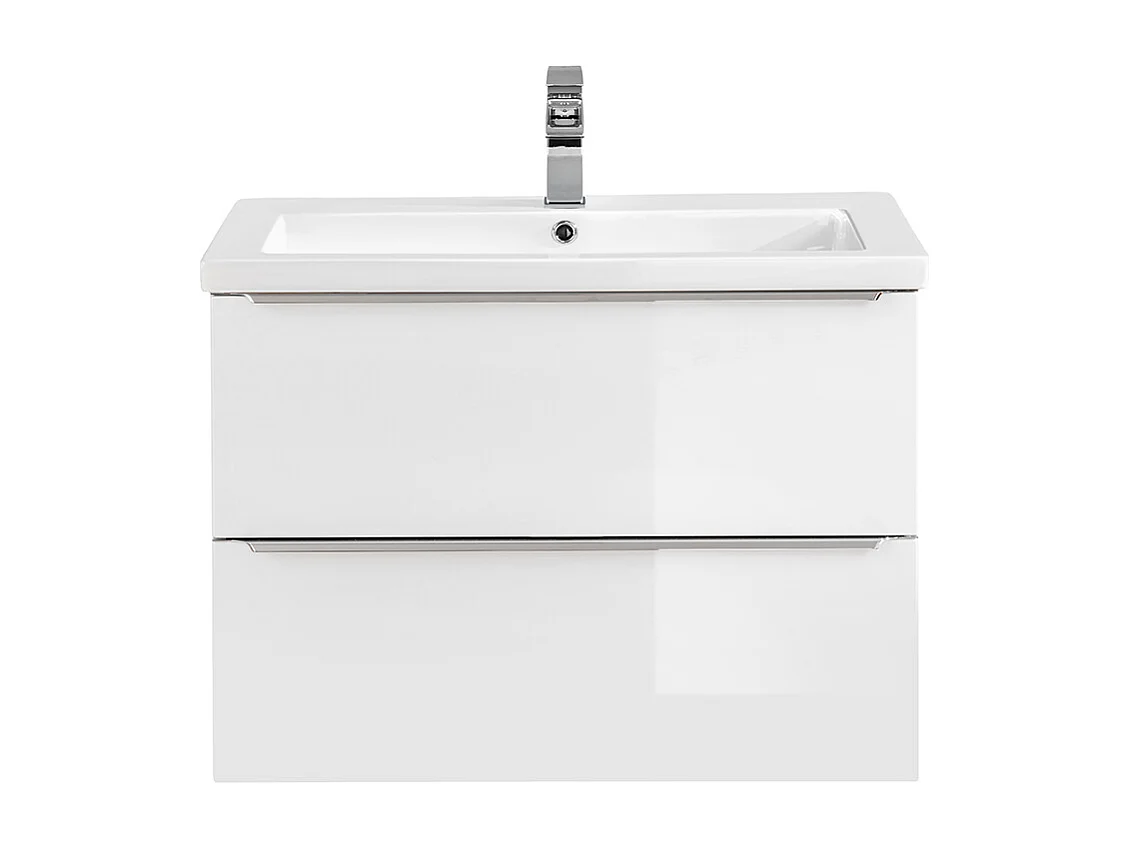 Meuble simple vasque encastrée 80cm April Blanc