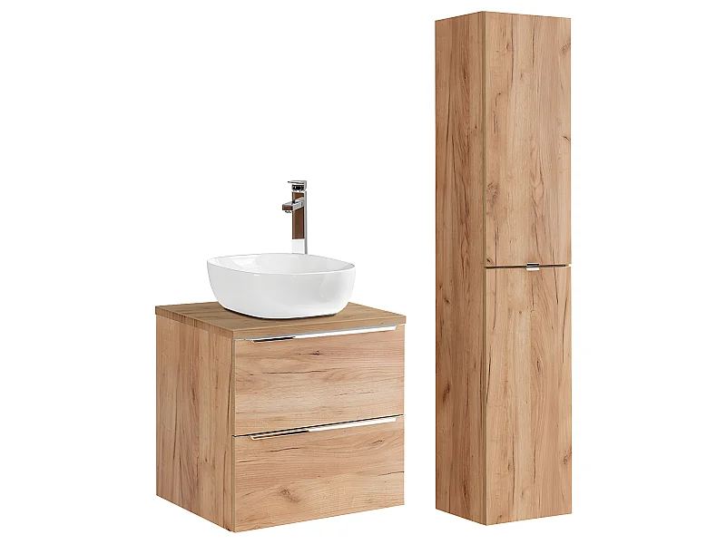 Conjunto de móveis de casa de banho com lavatório April madeira 60cm