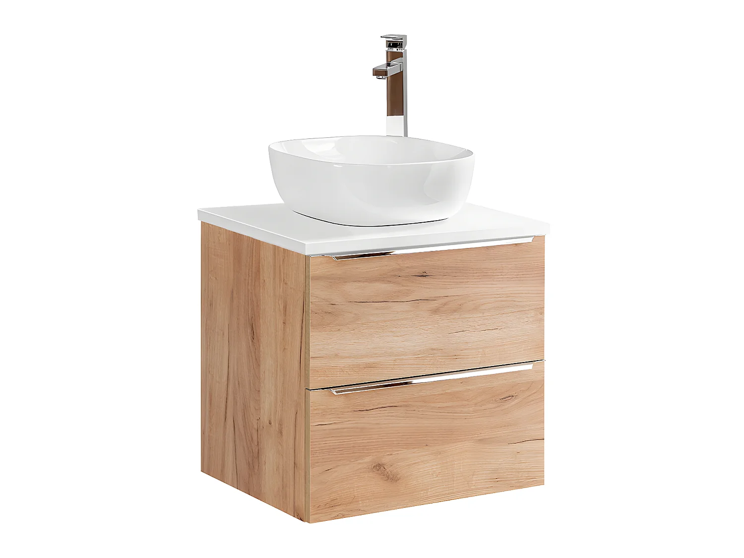 Conjunto de móveis de casa de banho com lavatório April branco 60cm