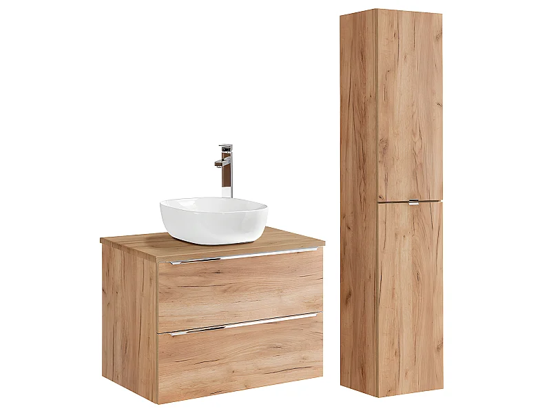 Conjunto de móveis de casa de banho com lavatório April madeira 80cm