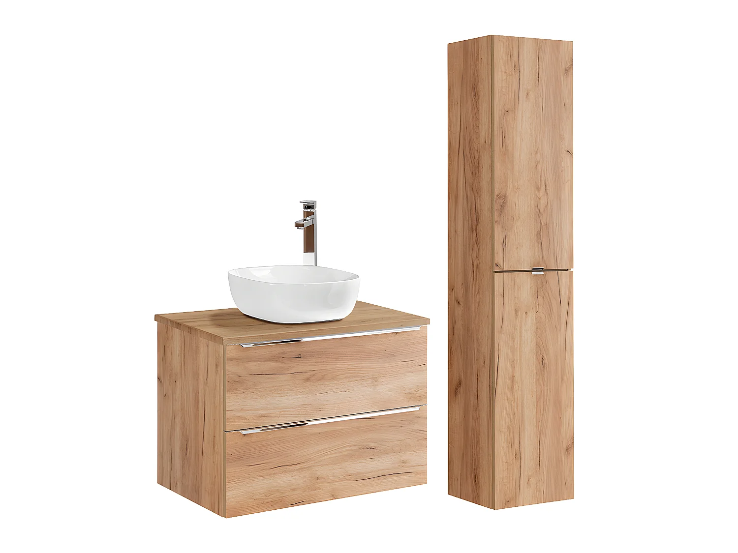 Set di mobili da bagno con lavabo April marrone 80cm