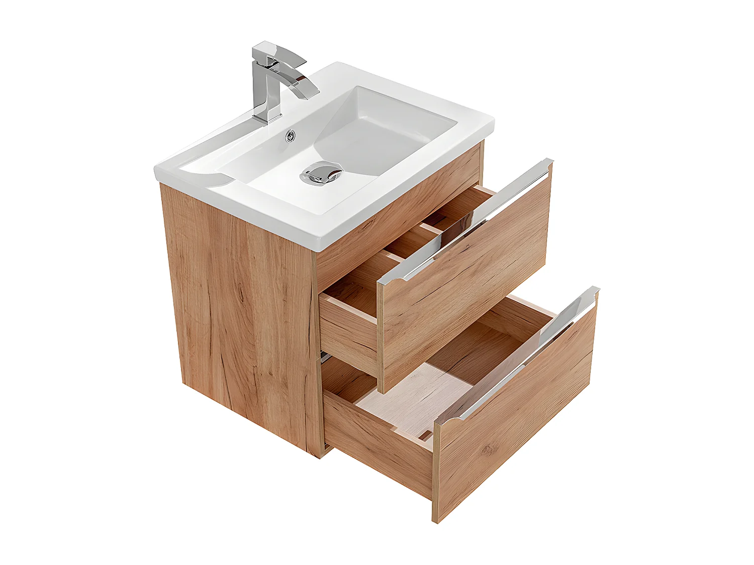 Mueble lavabo individual encastrado 60 cm April Madera
