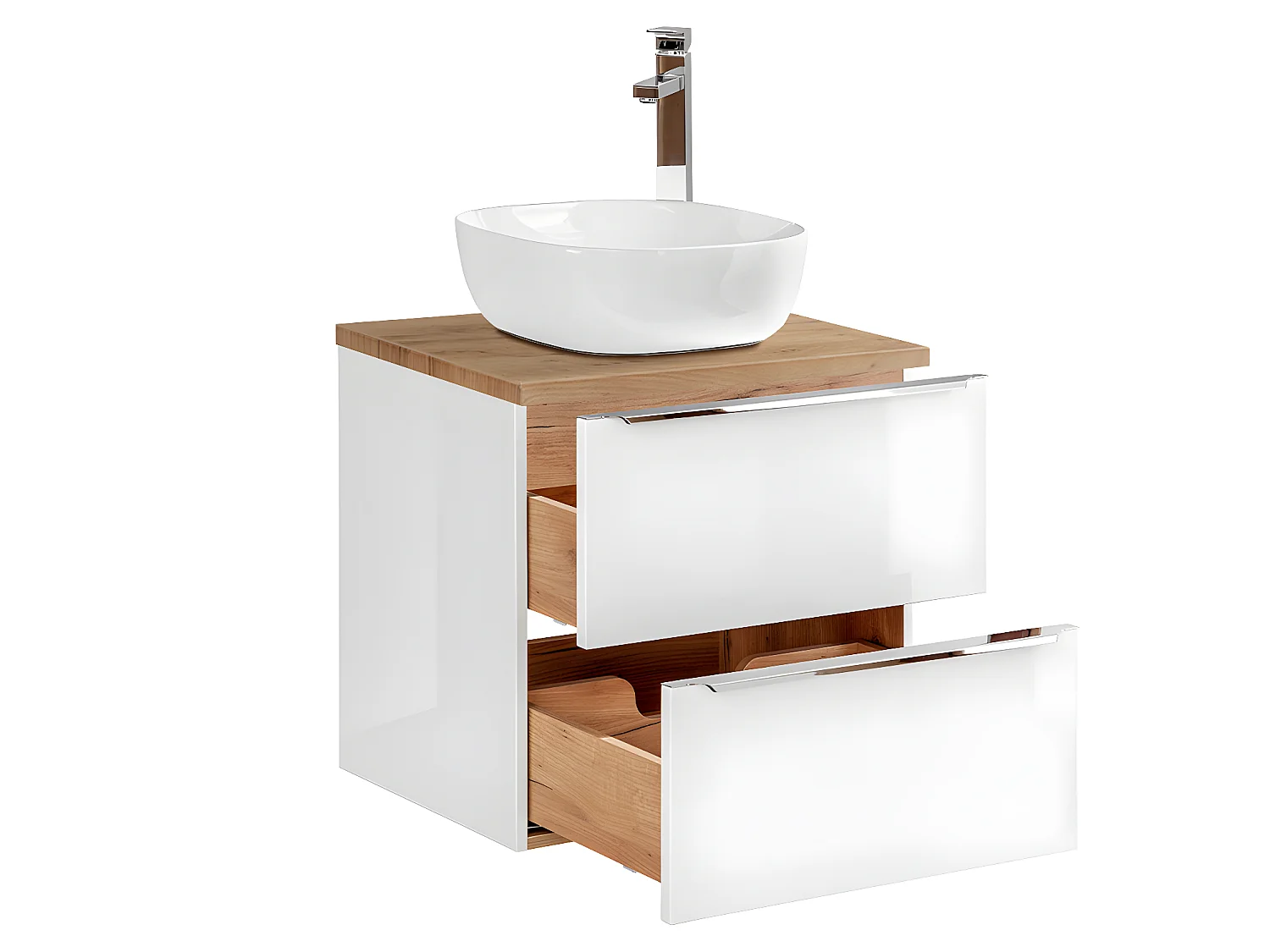 Meuble simple vasque 60cm April Blanc et Bois