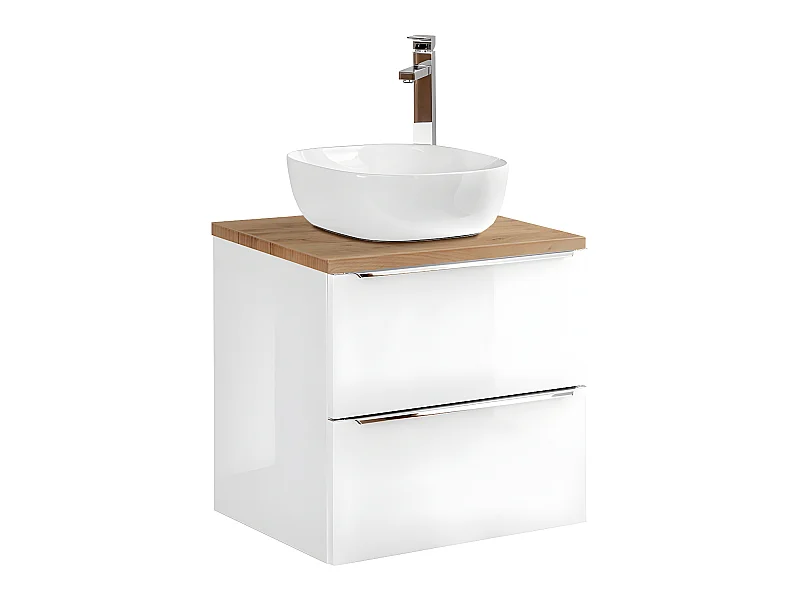 Mueble lavabo individual 60cm April Blanco y Madera