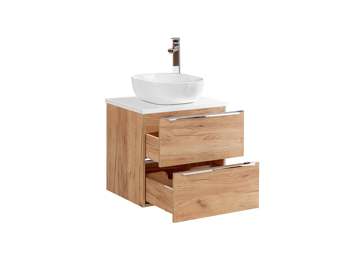 Meuble simple vasque 60cm April Bois et Blanc