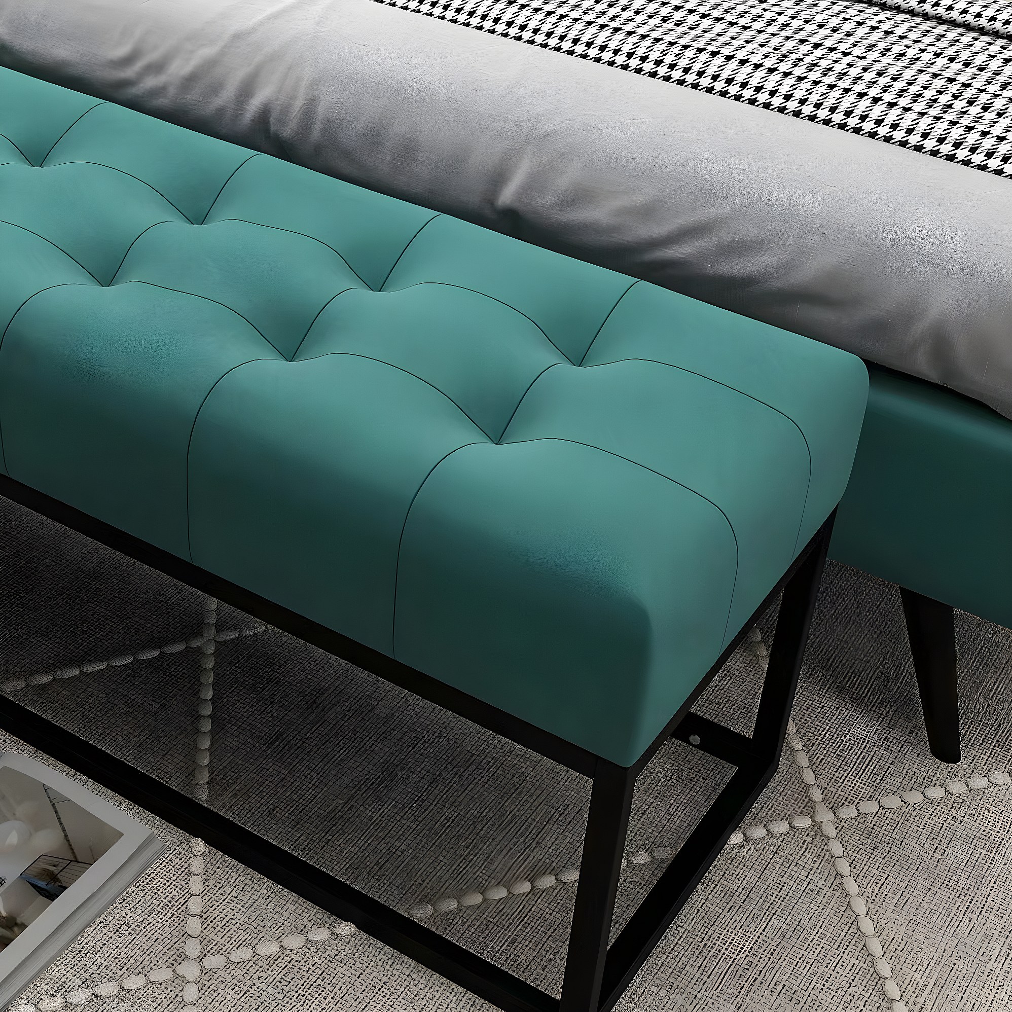 chairus Coffre de Rangement Banquette Rembourrée en Velours Banc