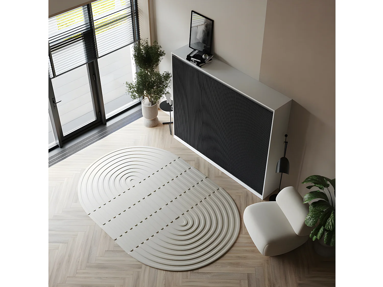 Armoire 160x200cm Horizontal Lit escamotable LUXUS Lit Rabattable Lit Mural Blanc/Anthracite