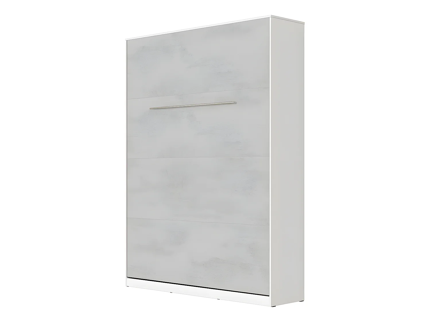 Lit escamotable +2 Placards Vertical 120x200+(50x2)cm Miroir Lit Mural Blanc/Béton