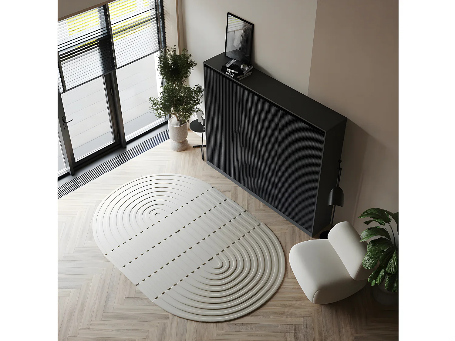 Armoire 160x200cm Horizontal Lit escamotable LUXUS Lit Rabattable Lit Mural Anthracite