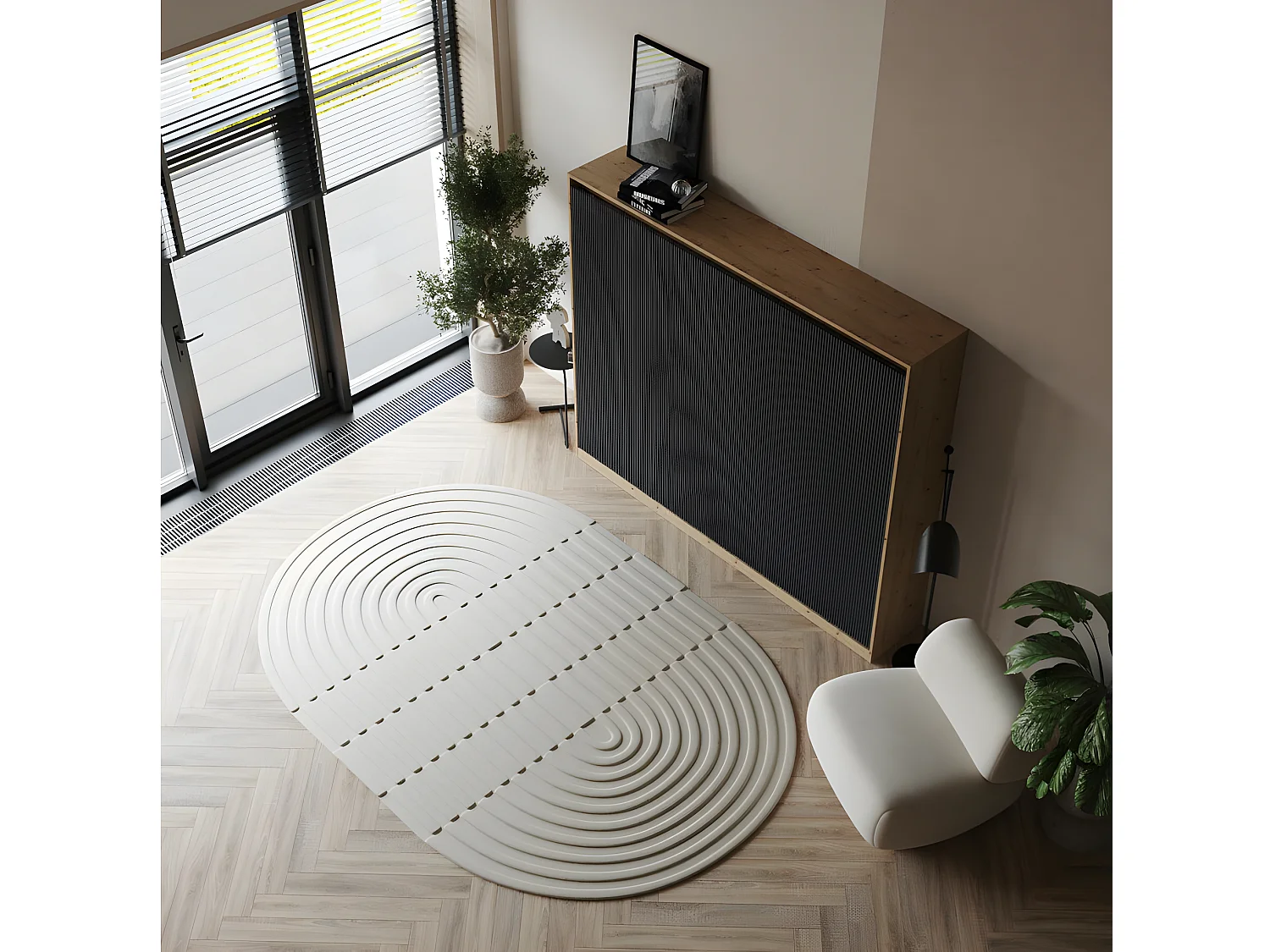 Armoire 160x200cm Horizontal Lit escamotable LUXUS Lit Rabattable Lit Mural couleur Chêne/Anthracite