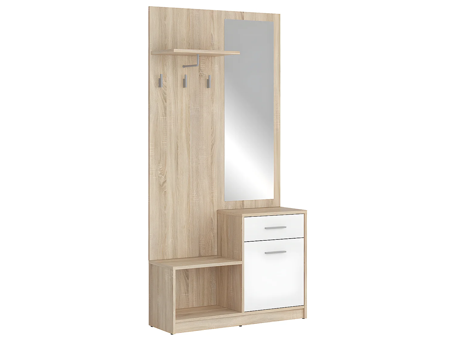 Meuble entrée Ewen Bois et Blanc