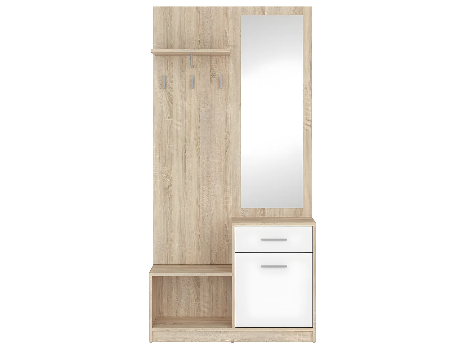 Meuble entrée Ewen Bois et Blanc