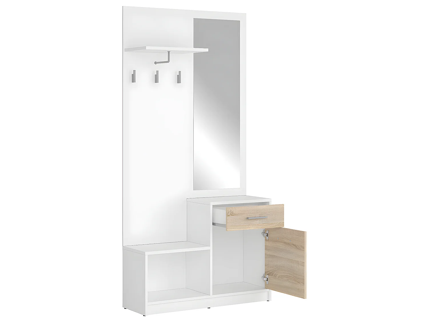 Meuble entrée Ewen Blanc et Bois