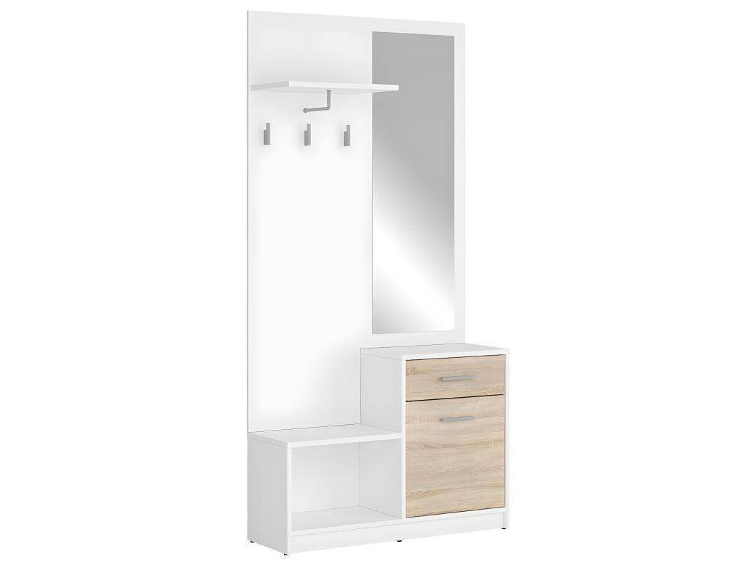 Mueble de entrada Ewen Blanco y Madera