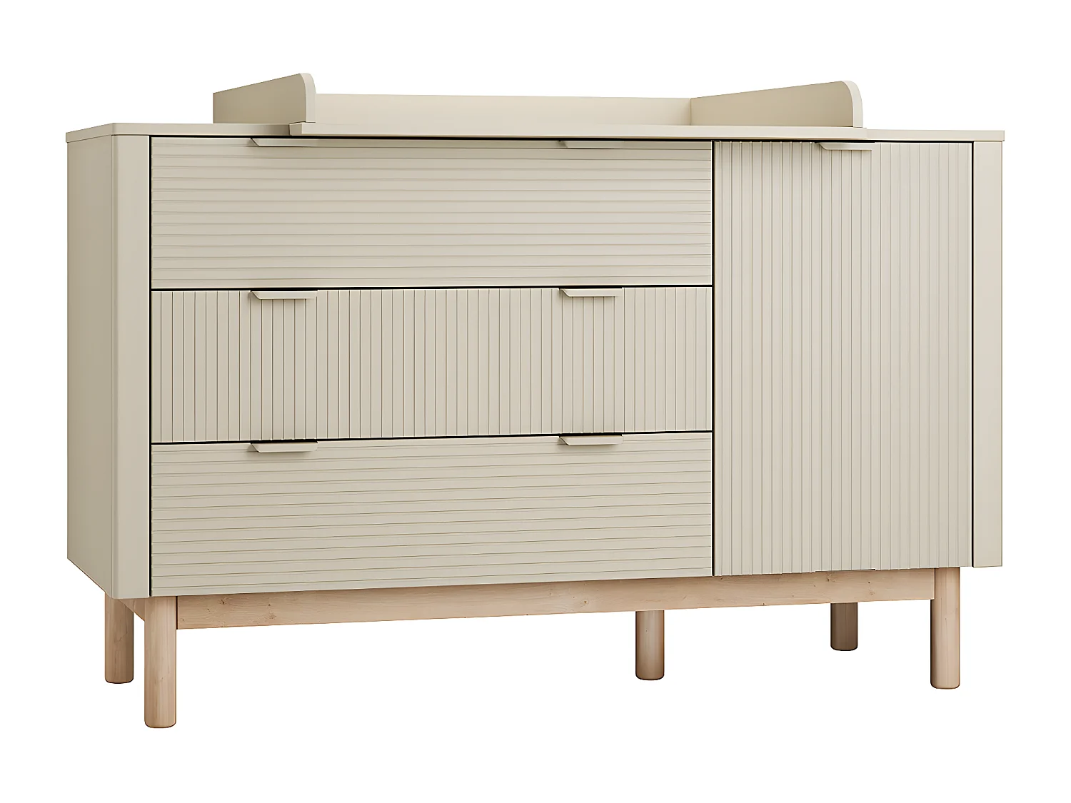 Commode 3 tiroirs 1 porte Miloo Champagne