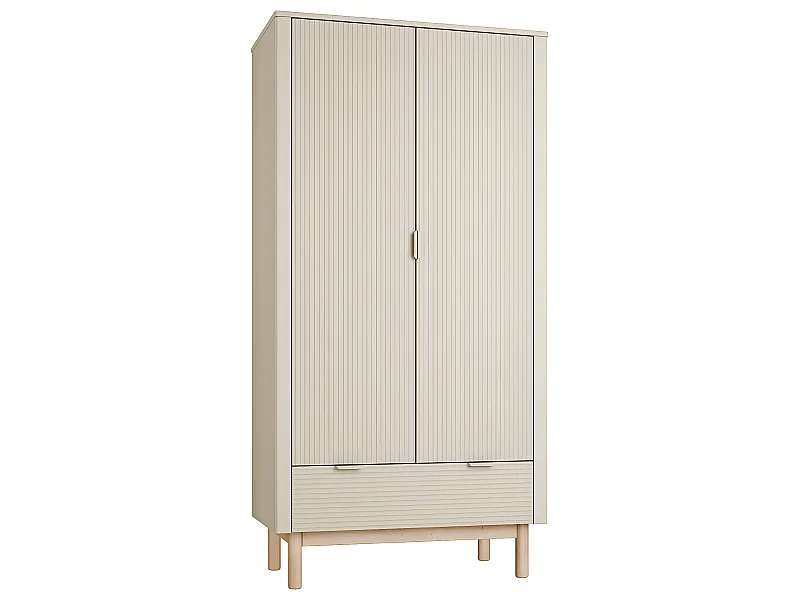Armoire 2 portes 1 tiroir Miloo Champagne